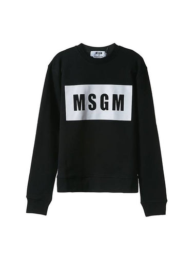 Women's Box Logo Cotton Sweatshirt Black - MSGM - BALAAN 1