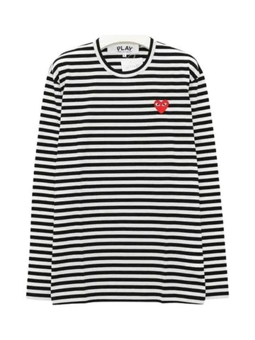 Men s Striped Long Sleeve T Shirt P1T164 BLACKWHITE - COMME DES GARCONS - BALAAN 1