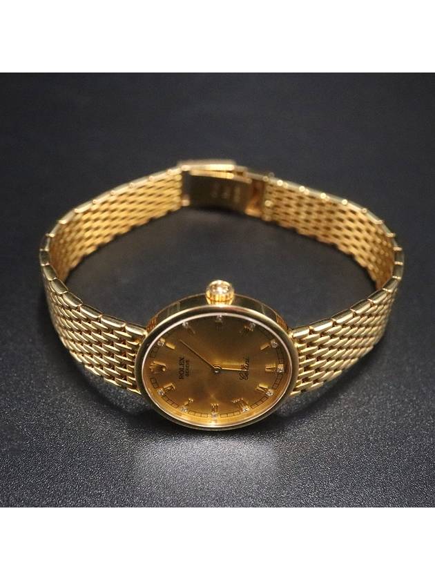 Women s Rolex 5041 26MM 18K Yellow Gold Manual Cellini 11P Diamond Watch gt Gangbuk used luxury goods - ROLEX - BALAAN 6