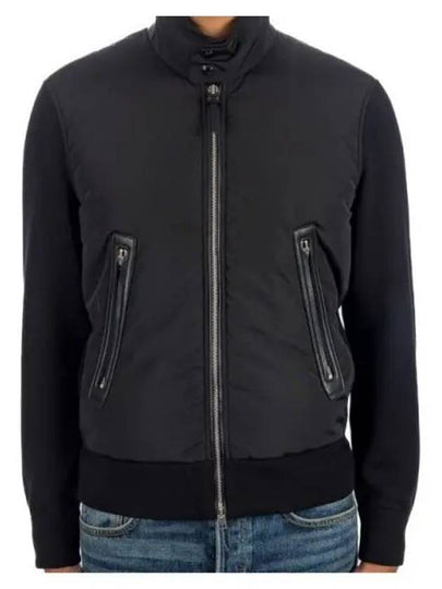 Men's Nylon Zip-Up Jacket Black - TOM FORD - BALAAN 2