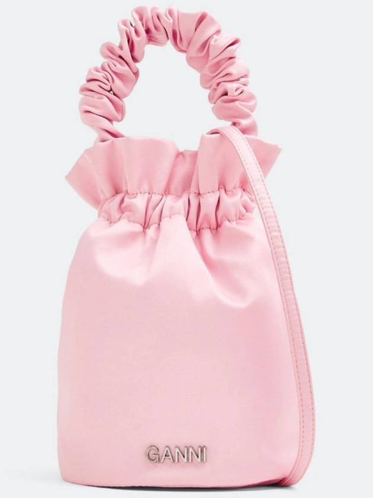 Women's Pink Occasion Top Handle Bucket Bag A4641 - GANNI - BALAAN 1