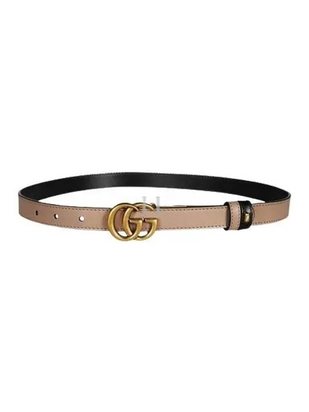 GG Marmont Reversible Thin Belt Pink Black - GUCCI - BALAAN 2