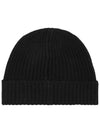 Wappen Patch Wool Beanie Black - STONE ISLAND - BALAAN 3