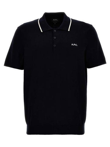 Flynn Cotton Polo Shirt Blue - A.P.C. - BALAAN 1