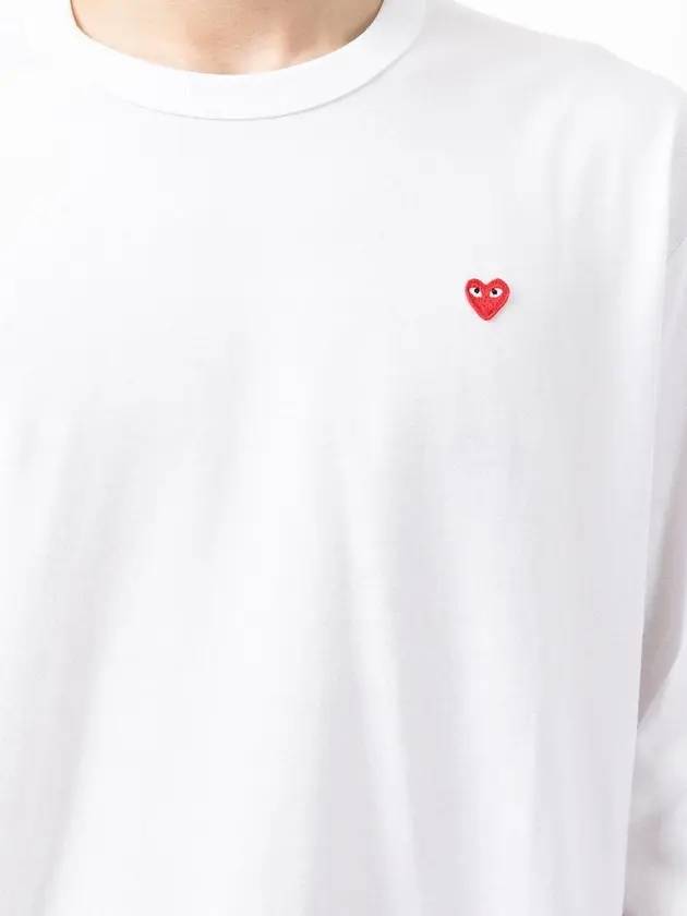 Men's Mini Red Wappen Long Sleeve T-Shirt P1 T308 2 White - COMME DES GARCONS - BALAAN 3