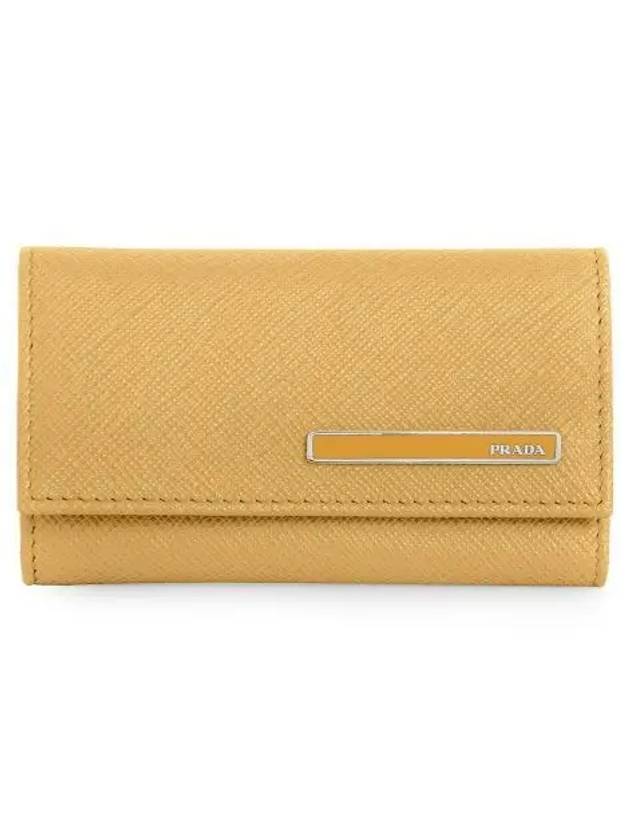 Saffiano Metal Logo Key Holder Yellow - PRADA - BALAAN 2