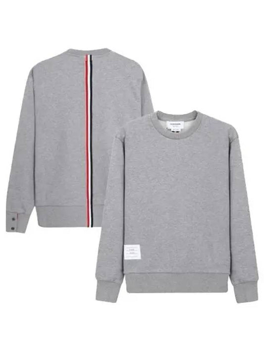 Center Back RWB Stripe Classic Loopback Crewneck Sweatshirt Light Grey - THOM BROWNE - BALAAN 2