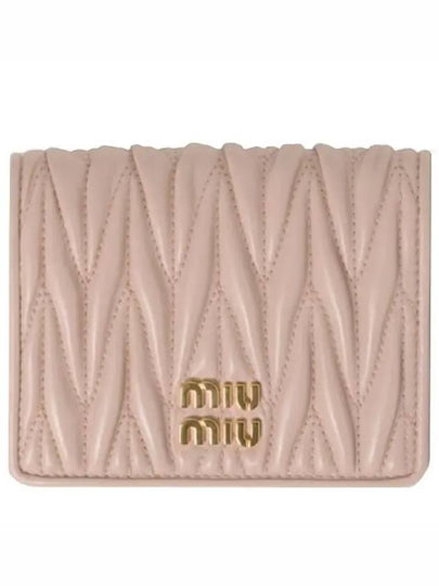 Matelasse Leather Half Wallet Light Pink - MIU MIU - BALAAN 2