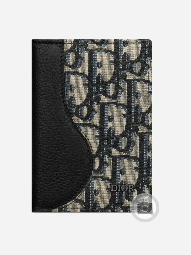 Oblique Saddle Bifold Card Wallet Black - DIOR - BALAAN 3