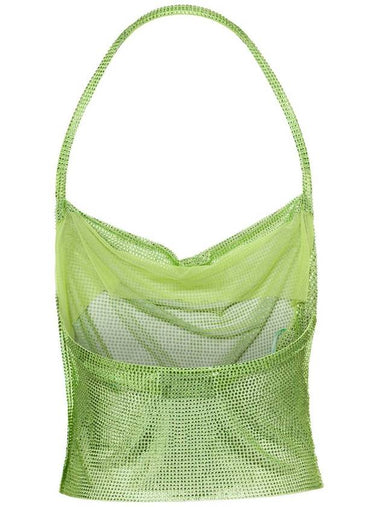 Green Halterneck Top With Crystals Open Back Polyamide Woman - GIUSEPPE DI MORABITO - BALAAN 1