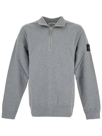 Logo Half Zipper Sweatshirt Dust Grey Melange - STONE ISLAND - BALAAN 2