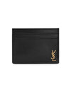 Tiny Monogram Shiny Leather Card Case Black - SAINT LAURENT - BALAAN 2