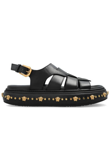 Versace Studded Sandals, Men's, Black - VERSACE - BALAAN 1