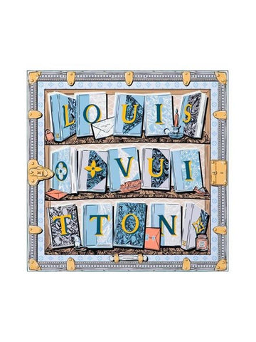 LV Library Square 70 Scarf Blue - LOUIS VUITTON - BALAAN 1