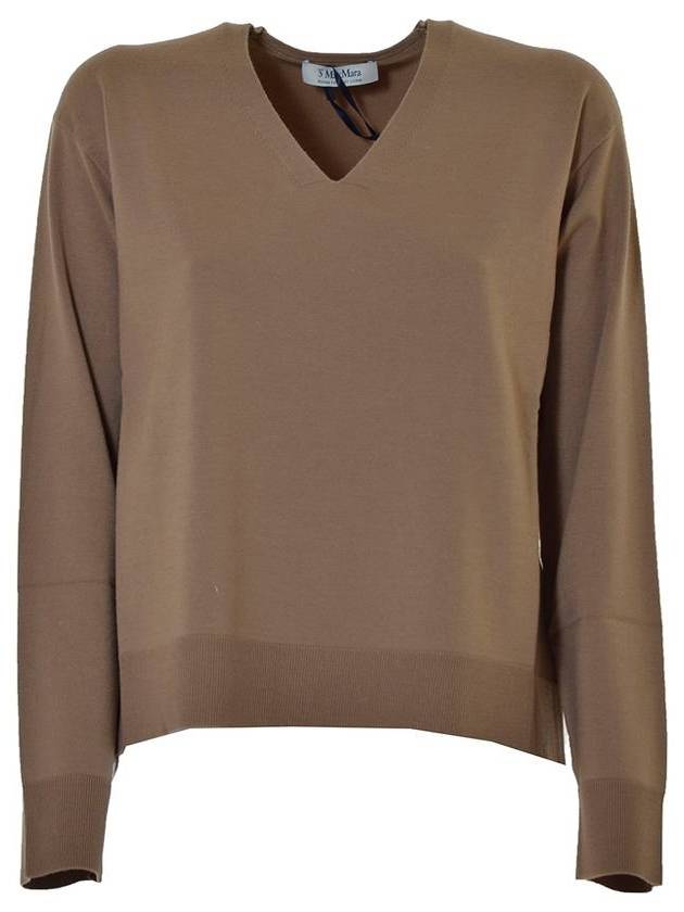 S Women's ALGHERO Knit Top Brown - MAX MARA - BALAAN.