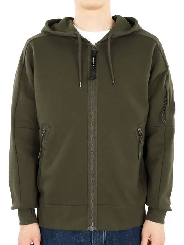 Diagonal Raised Fleece Lens Hooded Jacket Ivy Green - CP COMPANY - BALAAN 3