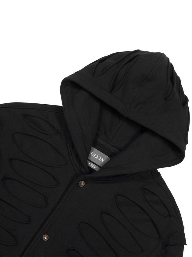 Double Layered Cut Out Hoodie Black - ULKIN - BALAAN 7