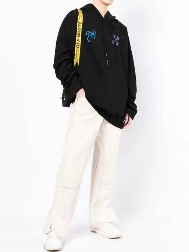 Arrow Print Long Hoodie Black - OFF WHITE - BALAAN 4