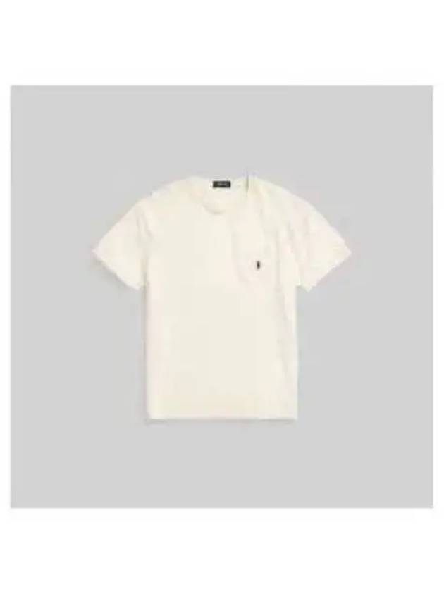 30 points classic fit cotton linen pocket t shirt ivory - POLO RALPH LAUREN - BALAAN 2