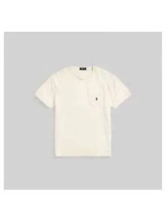 30 points classic fit cotton linen pocket t shirt ivory - POLO RALPH LAUREN - BALAAN 1