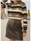 Women's Demour Striped Logo Knit Brown - MICANE - BALAAN 3