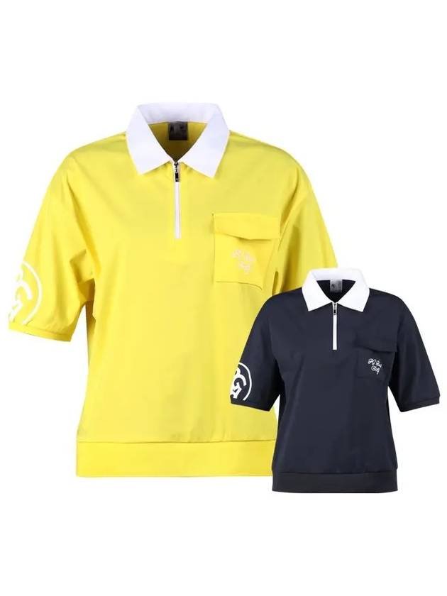 half-zip collar short-sleeved T-shirt JB4M604W - LUX GOLF - BALAAN 1