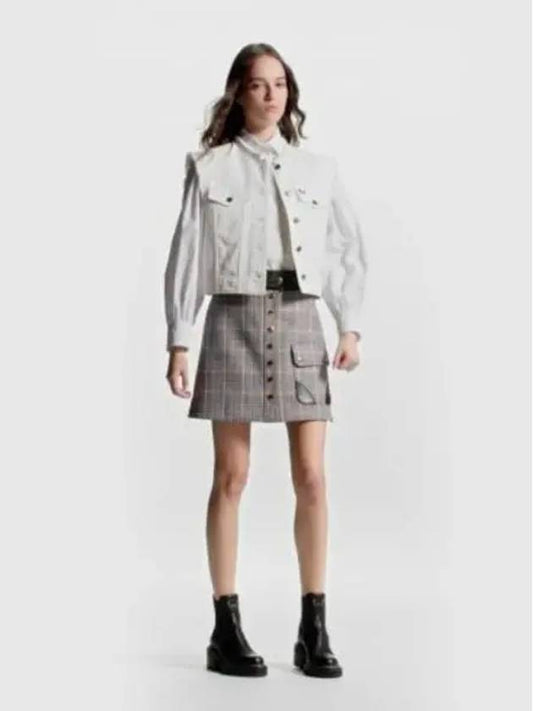 Leather Trim Check Mini Skirt 1ABRGD - LOUIS VUITTON - BALAAN 2