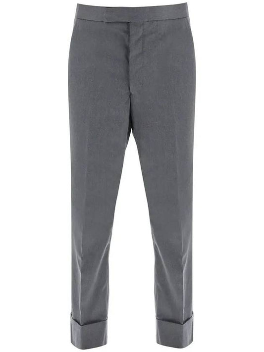 Typewriter Classic Backstrap Straight Pants Grey - THOM BROWNE - BALAAN 2