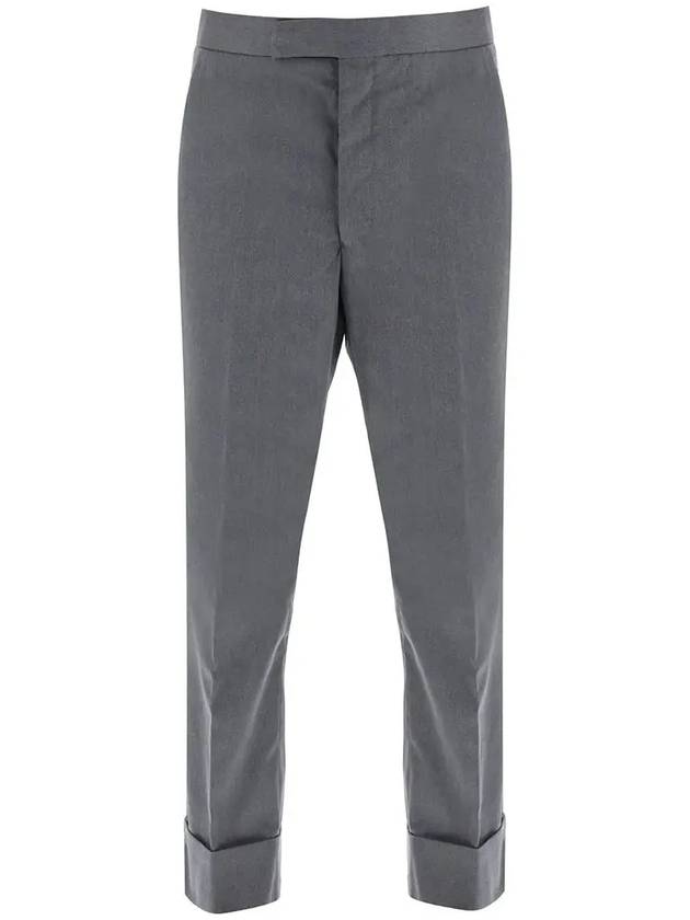 Typewriter Classic Backstrap Straight Pants Grey - THOM BROWNE - BALAAN 3