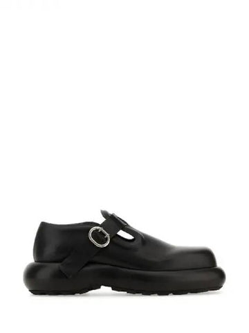 Black calfskin buckle embellished loafers - JIL SANDER - BALAAN 1