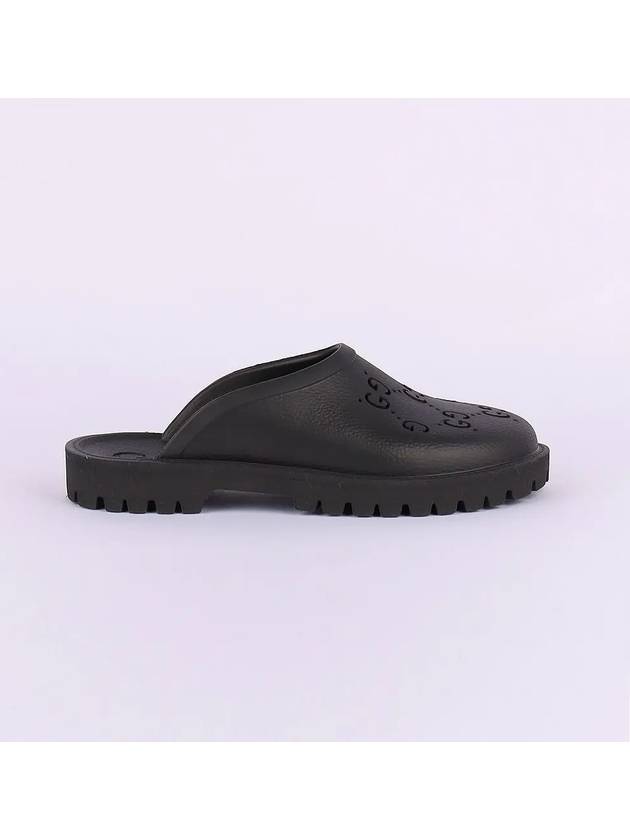 GG Rubber Slip-On Sandals Black - GUCCI - BALAAN 3