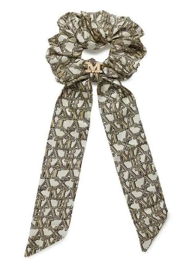 In-Trend Logo Silk Scarf Scrunch Yellow - MAX MARA - BALAAN 2