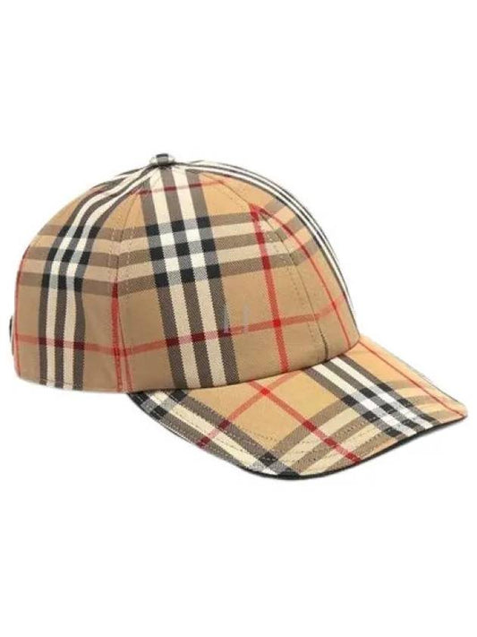 Check Cotton Ball Cap Beige - BURBERRY - BALAAN 2