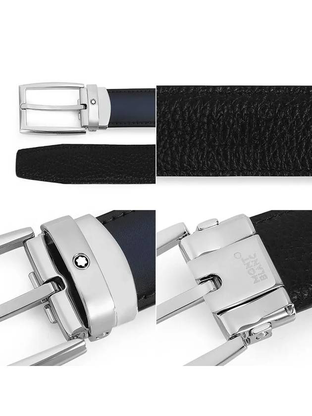 Reversible Leather Belt Blue Black - MONTBLANC - BALAAN 5