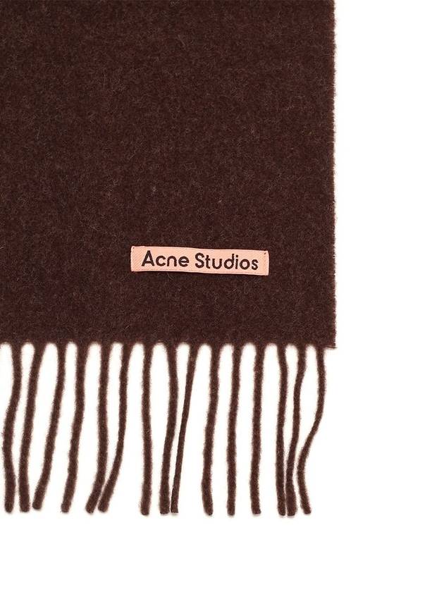 Wool Fringe Muffler Brown Melange - ACNE STUDIOS - BALAAN 3