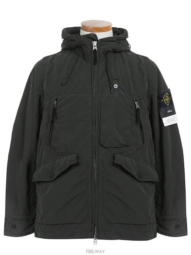 David Light TC Mircropile Hooded Jacket Dark Green - STONE ISLAND - BALAAN 3