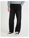 Wide fit banded denim pants WASHED BLACK - BLACKBROWN - BALAAN 2