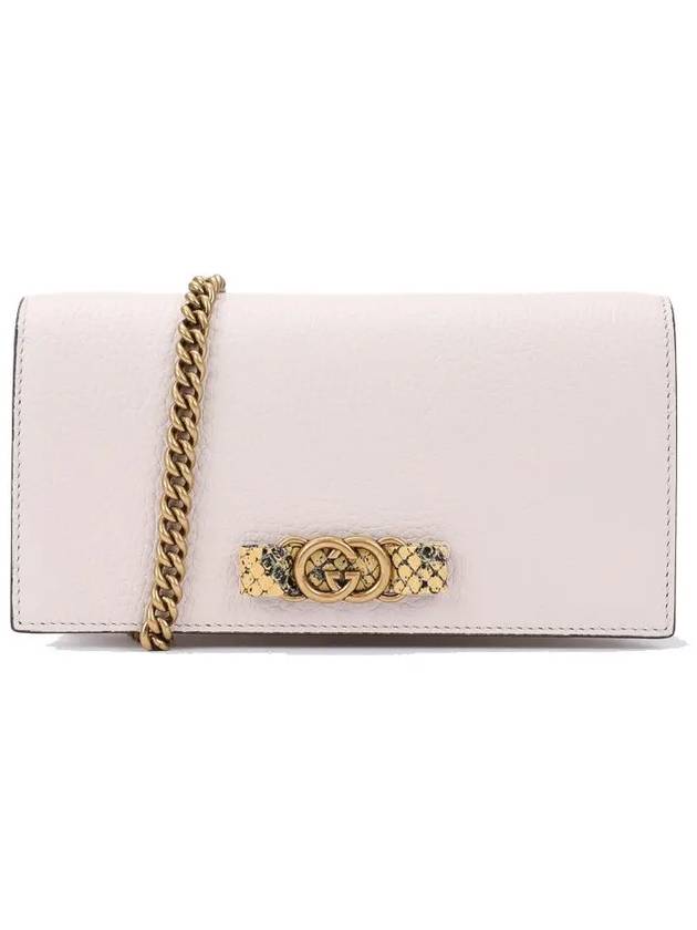 GG Interlocking Leather Chain Long Wallet Pink - GUCCI - BALAAN 3