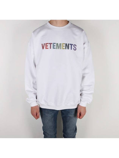 Multicolor Crystal Logo Sweatshirt White - VETEMENTS - BALAAN 2