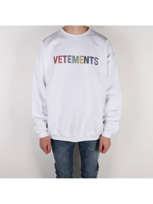 Multicolor Crystal Logo Sweatshirt White - VETEMENTS - BALAAN 2