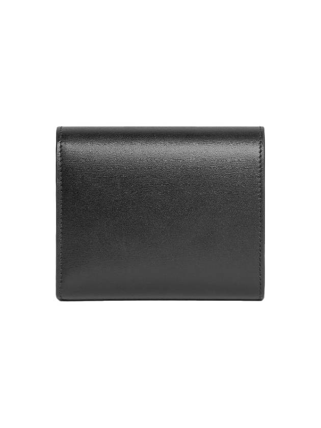 Triomphe Small Shiny Calfskin Half Wallet  Black - CELINE - BALAAN 4