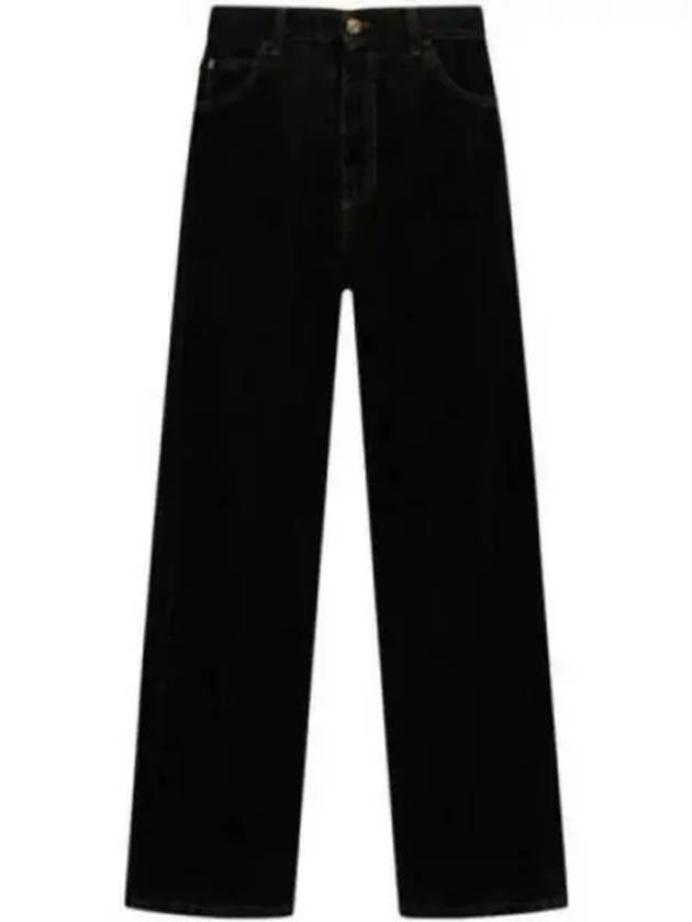 Flocked Denim Straight Jeans Black - MARNI - BALAAN 2