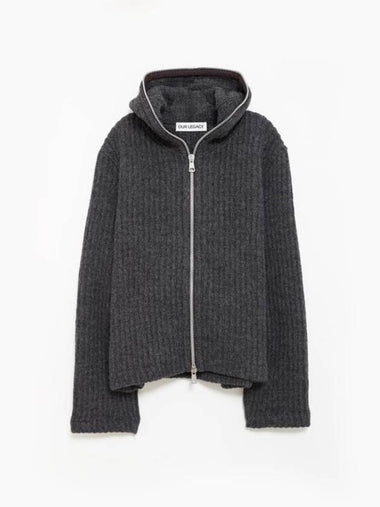 Antracite Mega Rib Wool Cardigan Grey - OUR LEGACY - BALAAN 1