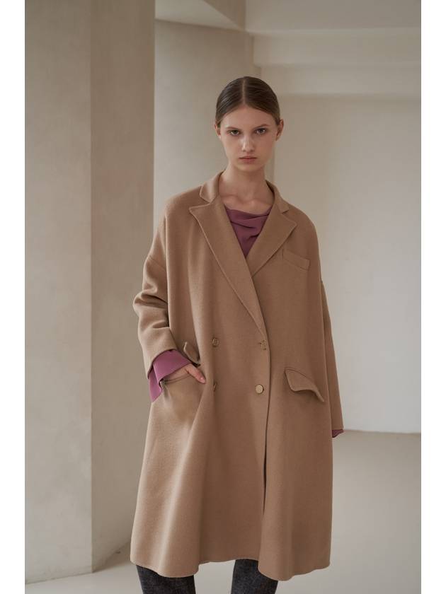 Overfit Double Button Handmade Wool CoatBeige - CAHIERS - BALAAN 10