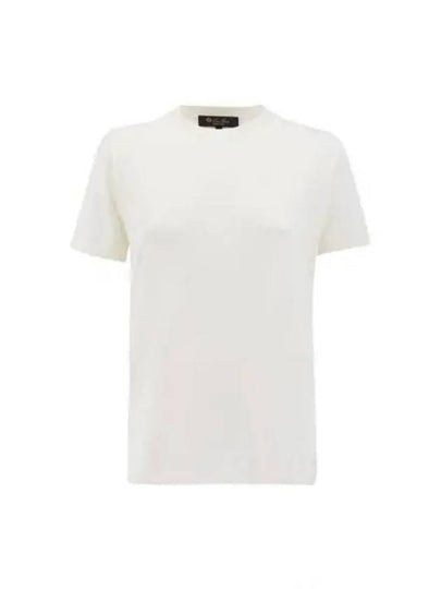 Angera Crewneck Cotton Short Sleeve T-Shirt White - LORO PIANA - BALAAN 2