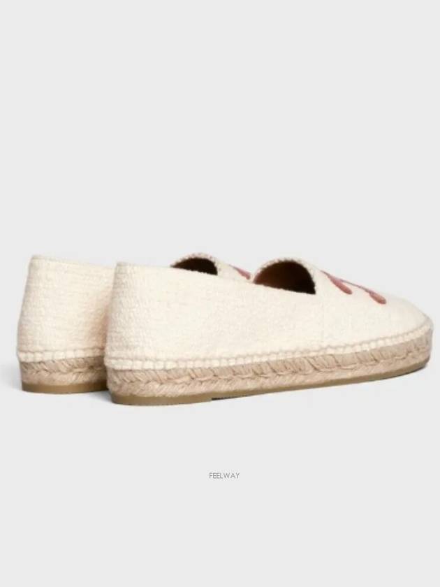 Women's Triomphe Logo Patch Flat Espadrilles Cream - CELINE - BALAAN 5