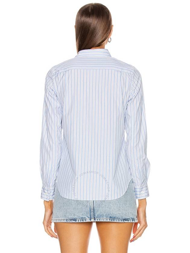 Comme Des Garcons Play Striped Shirt In Blue, Size Large - COMME DES GARCONS PLAY - BALAAN 3