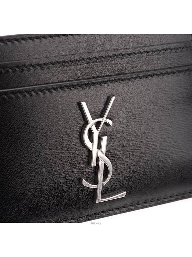 Monogram Card Case in Smooth Leather Black - SAINT LAURENT - BALAAN 5