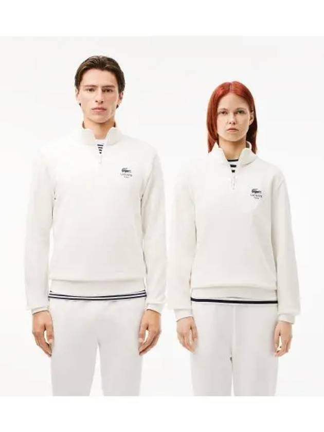 Casual half zip sweatshirt OFFWHITE off white - LACOSTE - BALAAN 1