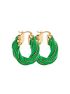 Twisted Hoop Earrings Green - BOTTEGA VENETA - BALAAN 1